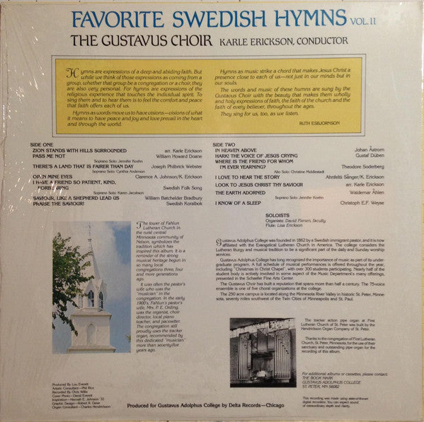 The Gustavus Choir, Karle Erickson : Favorite Swedish Hymns Vol. II (LP, Album)