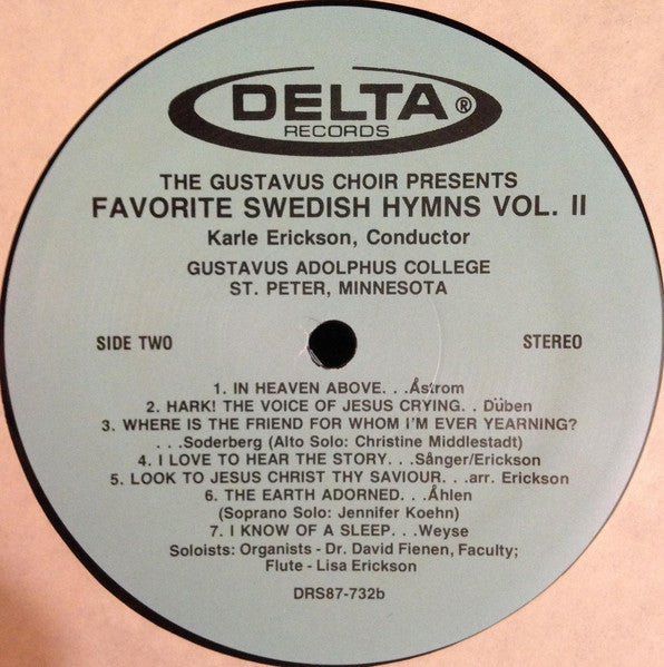 The Gustavus Choir, Karle Erickson : Favorite Swedish Hymns Vol. II (LP, Album)