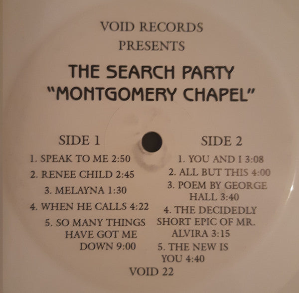 The Search Party : Montgomery Chapel  (LP, Album, RE, Whi)