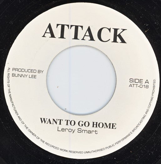 Leroy Smart : Want To Go Home (7", RE)