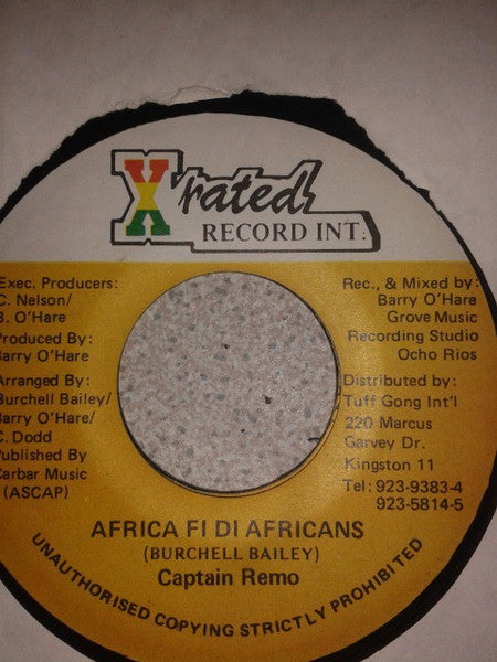 Captain Remo : Africa Fi Di Africans (7")