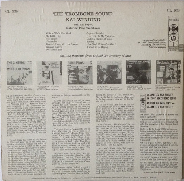 Kai Winding And His Septet : The Trombone Sound (LP, Album, Mono)