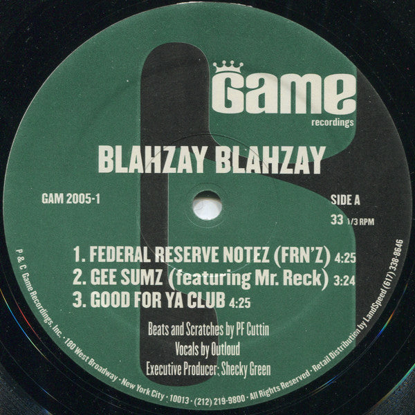 Blahzay Blahzay : Federal Reserve Notez (FRN'Z) / Gee Sums / Good For Ya Club (12", Maxi)