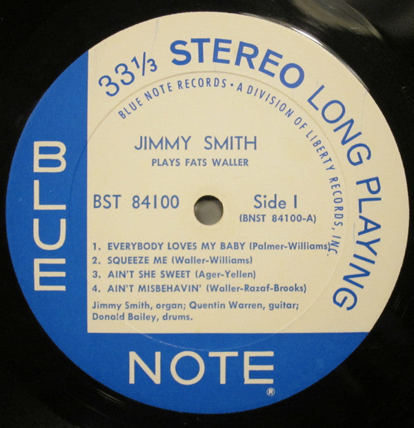 Jimmy Smith : Plays Fats Waller (LP, Album, RP)