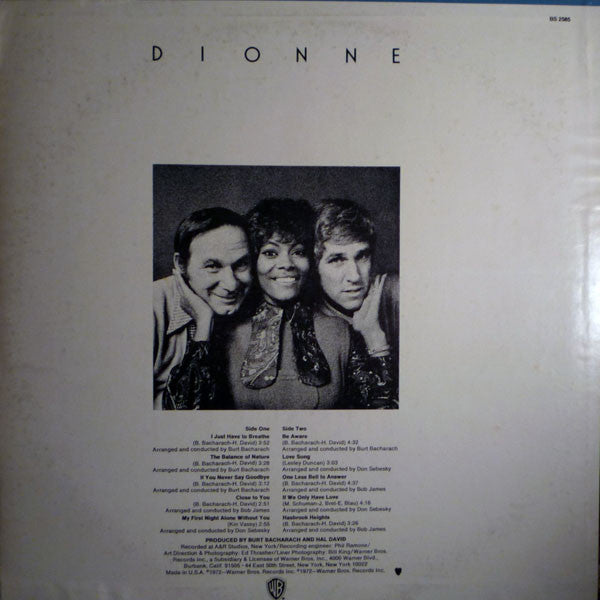Dionne Warwick : Dionne (LP, Album)