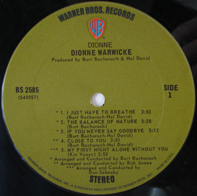 Dionne Warwick : Dionne (LP, Album)