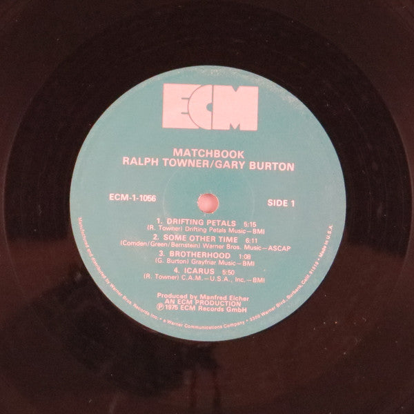 Ralph Towner / Gary Burton : Matchbook (LP, Album, RE, Wak)