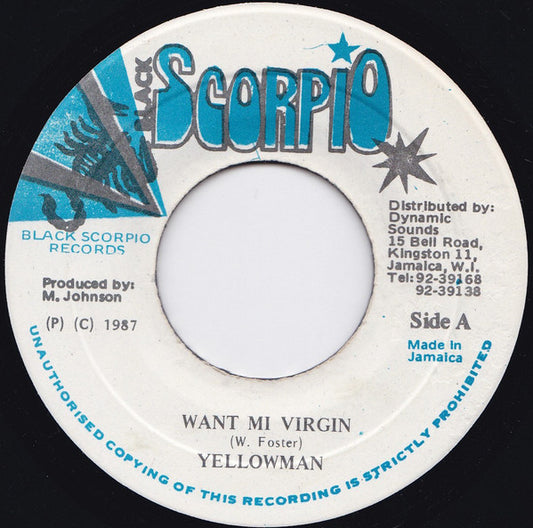 Yellowman : Want Mi Virgin (7")