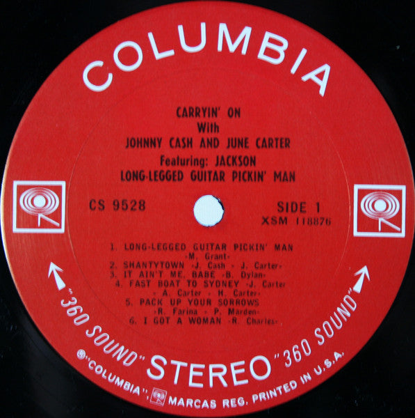Johnny Cash & June Carter : Carryin' On With Johnny Cash & June Carter (LP, Album, Ter)
