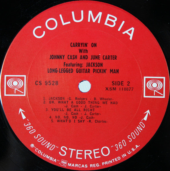 Johnny Cash & June Carter : Carryin' On With Johnny Cash & June Carter (LP, Album, Ter)