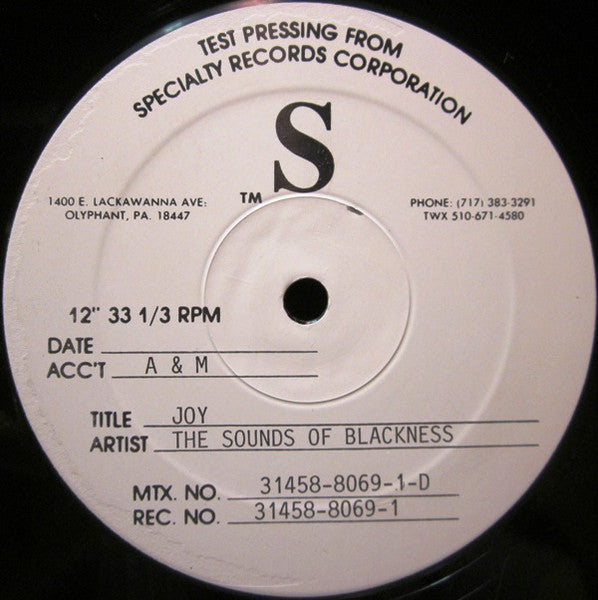 Sounds Of Blackness : Joy (2x12", Single, TP)