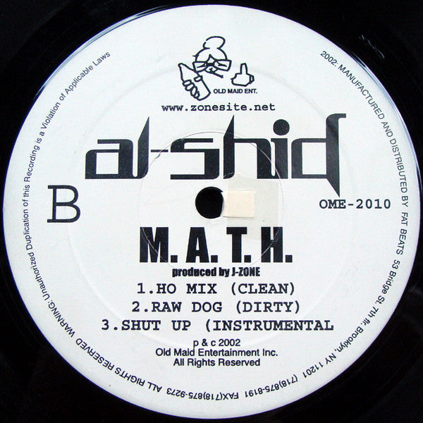 Al-Shid : The Big Hit / M.A.T.H. (12")