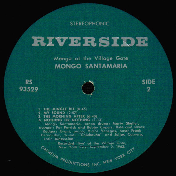 Mongo Santamaria : Mongo At The Village Gate (LP, Album, RE)