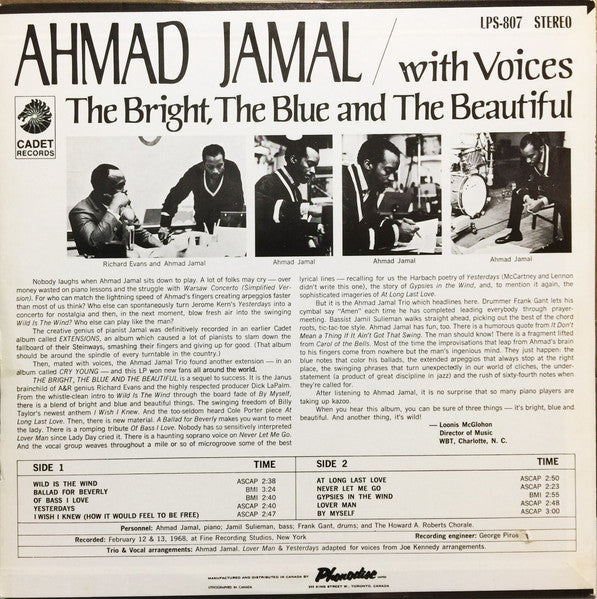 Ahmad Jamal : The Bright, The Blue And The Beautiful (LP, Album)