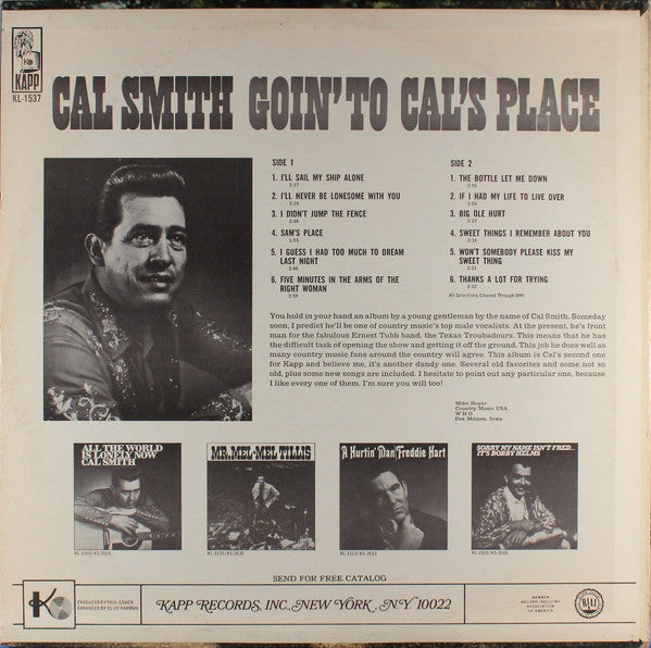 Cal Smith : Goin' To Cal's Place (LP, Mono)