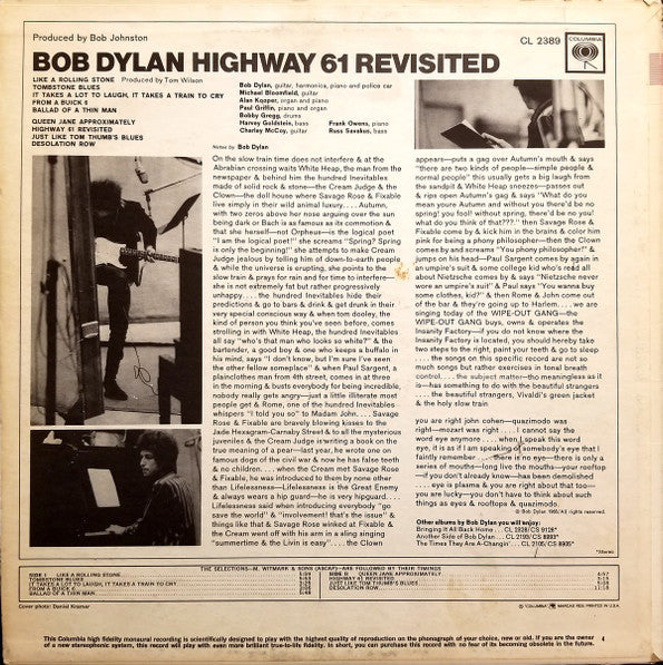Bob Dylan : Highway 61 Revisited (LP, Album, Mono)