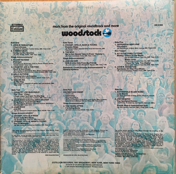 Various : Woodstock - Music From The Original Soundtrack And More (3xLP, Album, SP )