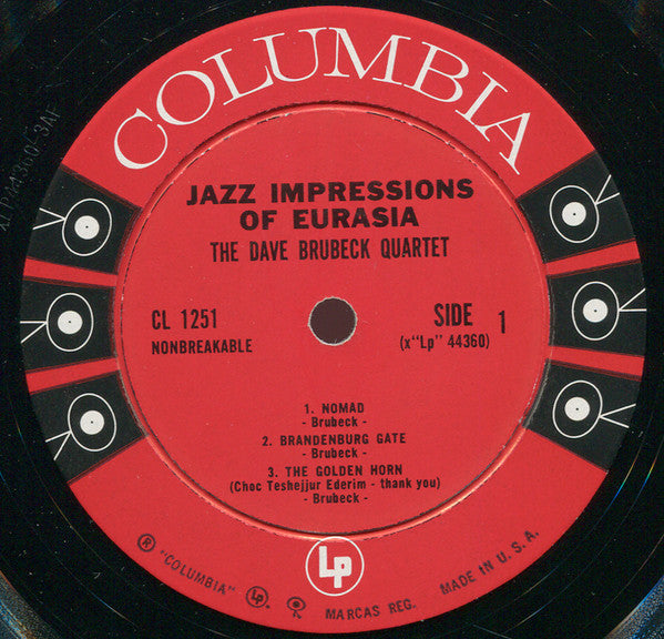 The Dave Brubeck Quartet : Jazz Impressions Of Eurasia (LP, Album, Mono)