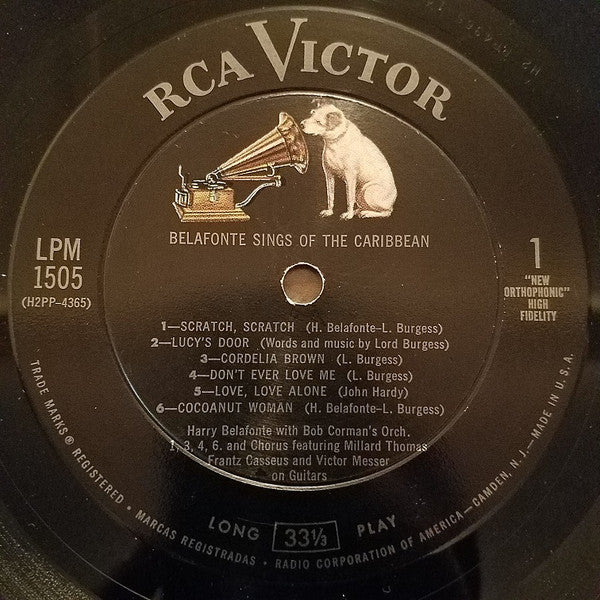 Belafonte* : Belafonte Sings Of The Caribbean (LP, Mono, Ind)