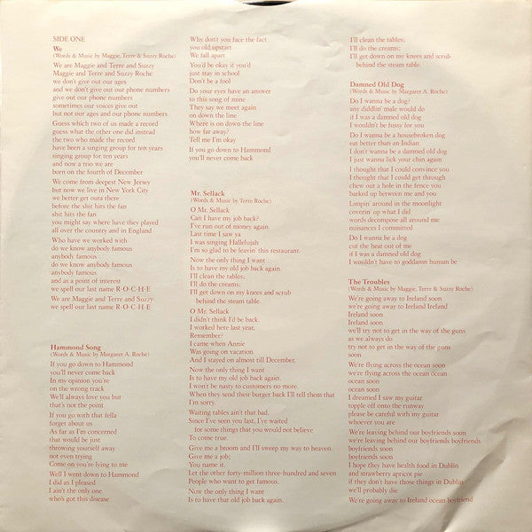 The Roches : The Roches (LP, Album, Win)