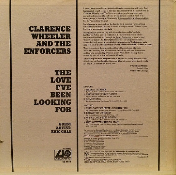 Clarence Wheeler & The Enforcers : The Love I've Been Looking For (LP, Album, PR)