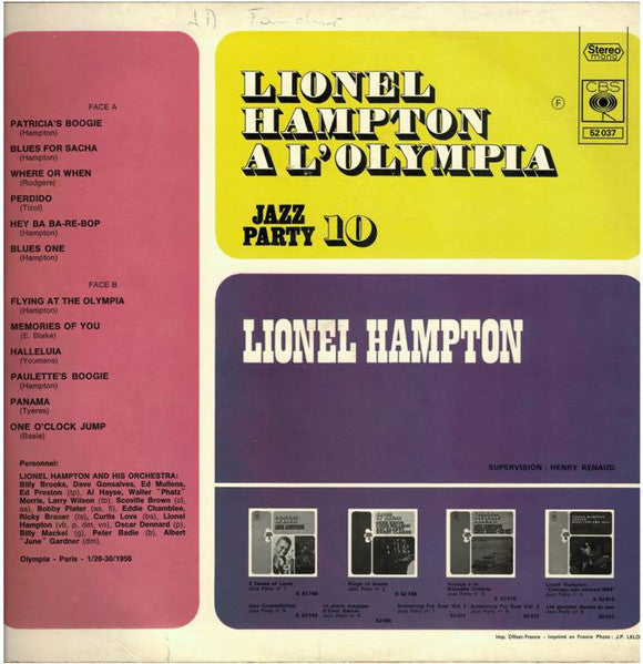 Lionel Hampton : Lionel Hampton A  L'Olympia (LP, Album, RE)