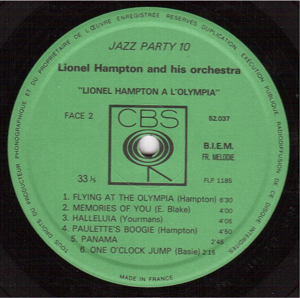 Lionel Hampton : Lionel Hampton A  L'Olympia (LP, Album, RE)