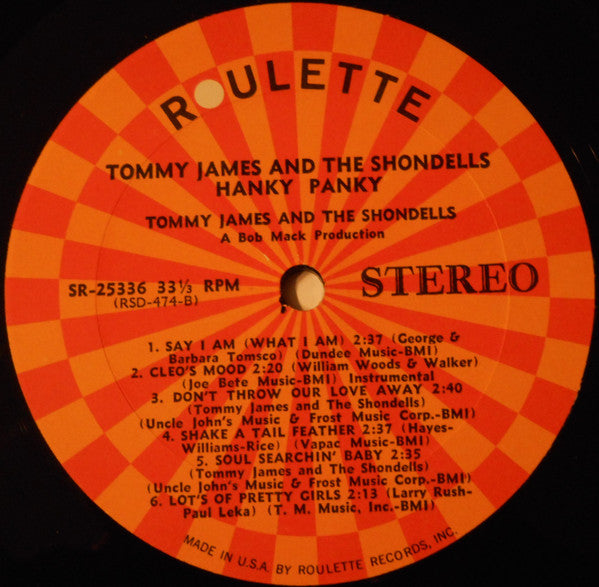 Tommy James & The Shondells : Hanky Panky (LP, Album)