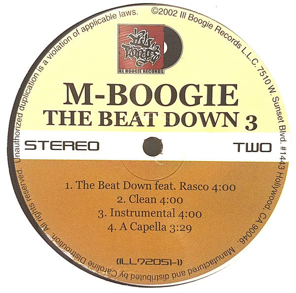 M-Boogie : The Beat Down 3 (12")