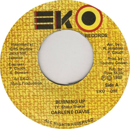 Carlene Davis : Burning Up (7", Single)