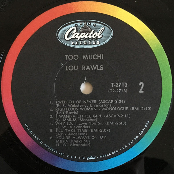Lou Rawls : Too Much! (LP, Album, Mono, Los)