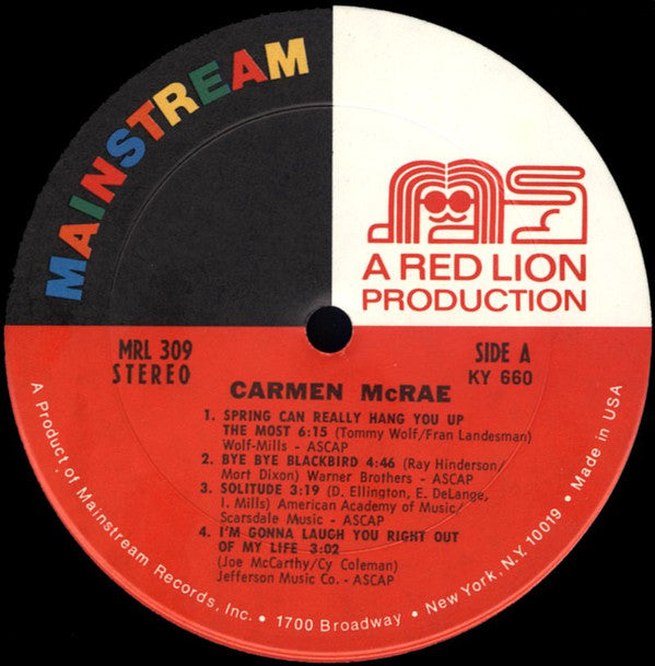 Carmen McRae : Carmen McRae (LP, Album, Pit)