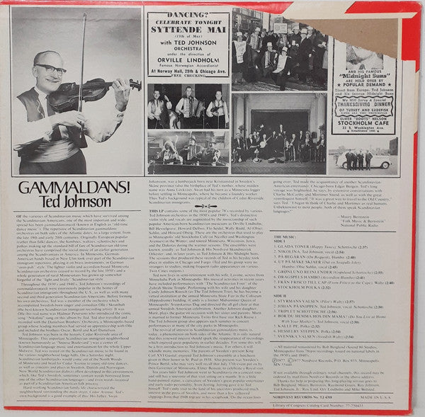 Ted Johnson And His Scandinavian Orchestra : Gammaldans! (Old Time Dance Music) (LP)