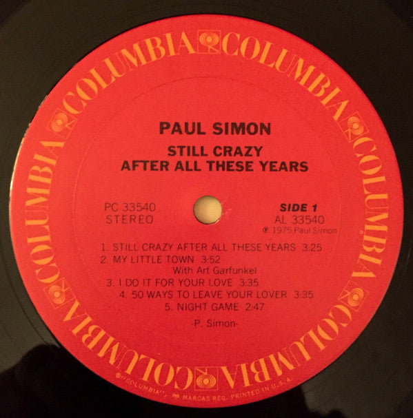 Paul Simon : Still Crazy After All These Years (LP, Album, San)