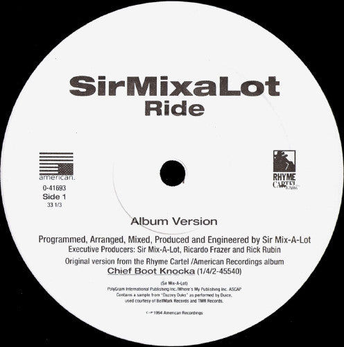 Sir Mix-A-Lot : Ride (12")