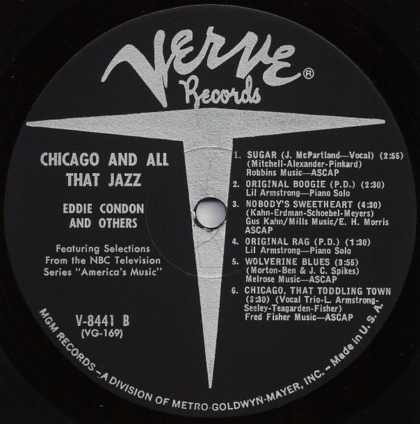 Eddie Condon • Bud Freeman • Bob Haggart • Gene Krupa • Jimmy McPartland • Pee Wee Russell • Joe Sullivan • Jack Teagarden : Chicago And All That Jazz! (LP, Album, Mono)