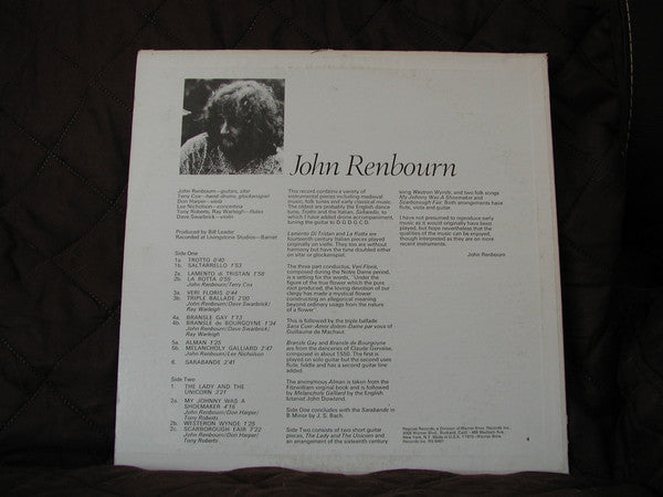 John Renbourn : The Lady And The Unicorn (LP, Album, Ter)